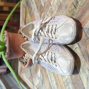 𝅺amalfi by Rangoni Gold Snake Skin Leather Shoes Size 8 1/2